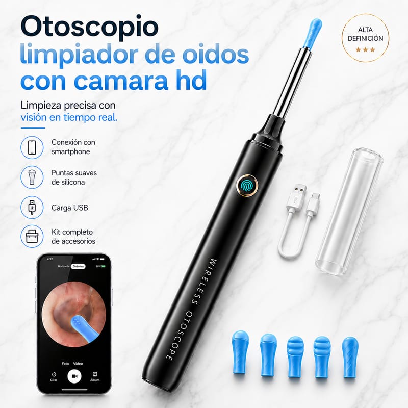 Otoscopio limpiador de oídos con cámara HD - Image 1
