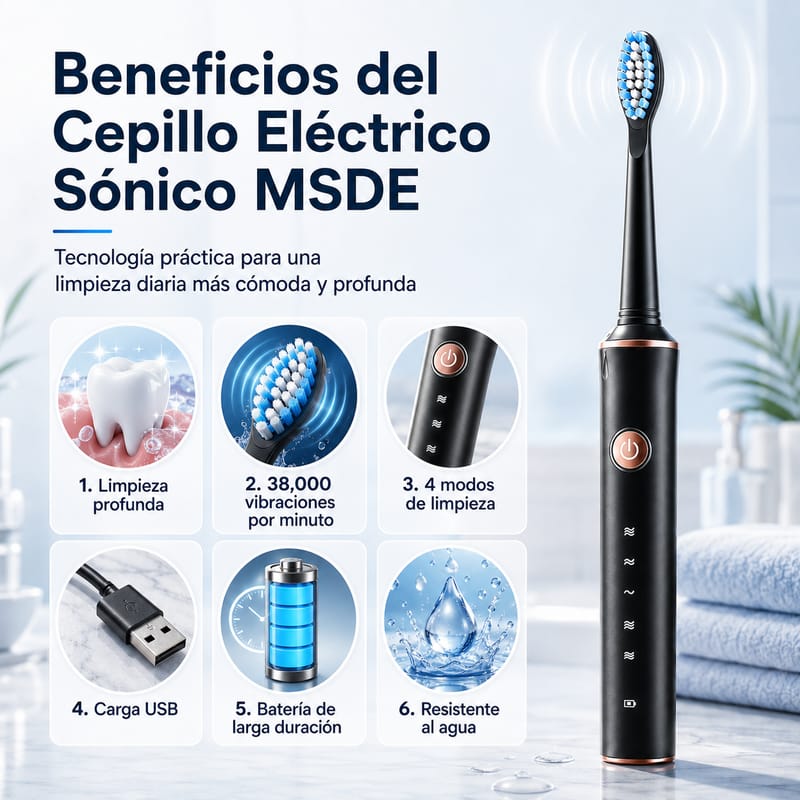 Cepillo Eléctrico Sónico 38,000 Vibraciones - Image 2