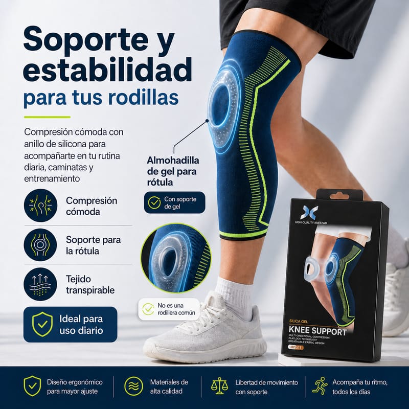 Rodillera de compresión con almohadilla de gel - Image 1