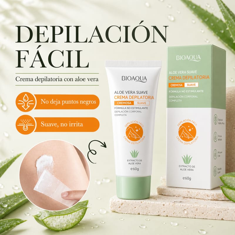 Crema depiladora con aloe vera  BIOAQUA - Image 2