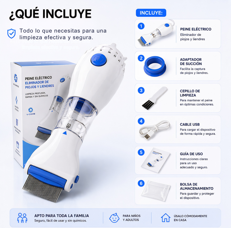 Peine eléctrico eliminador de piojos y liendres - Image 3