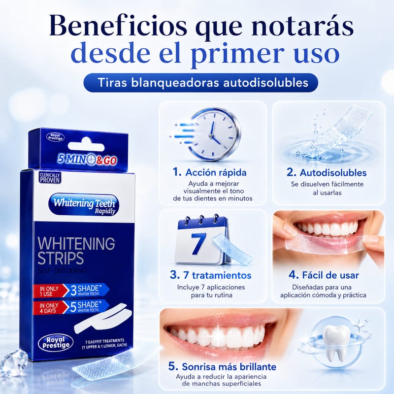 Tiras Blanqueadoras Dentales Royal Prestige - Image 3
