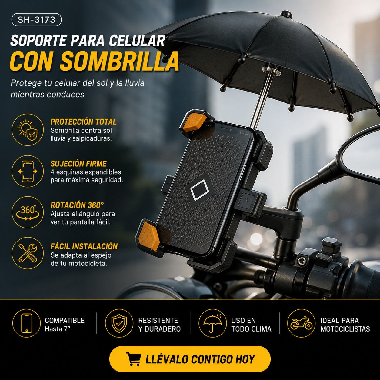 Soporte para celular con Sombrilla