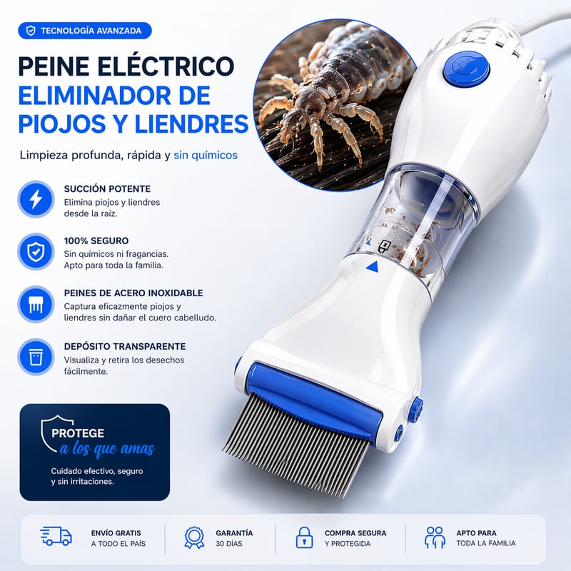 Peine eléctrico eliminador de piojos y liendres - Image 1