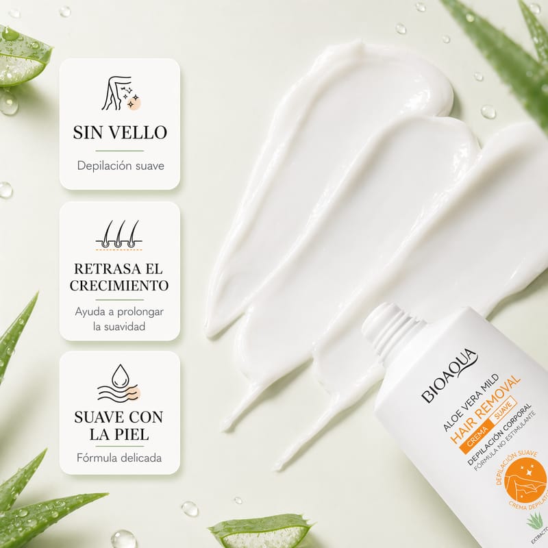 Crema depiladora con aloe vera  BIOAQUA - Image 5