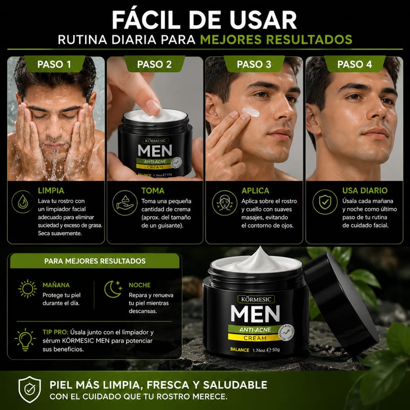 Crema Anti-acne para Hombre KORMESIC - Image 3